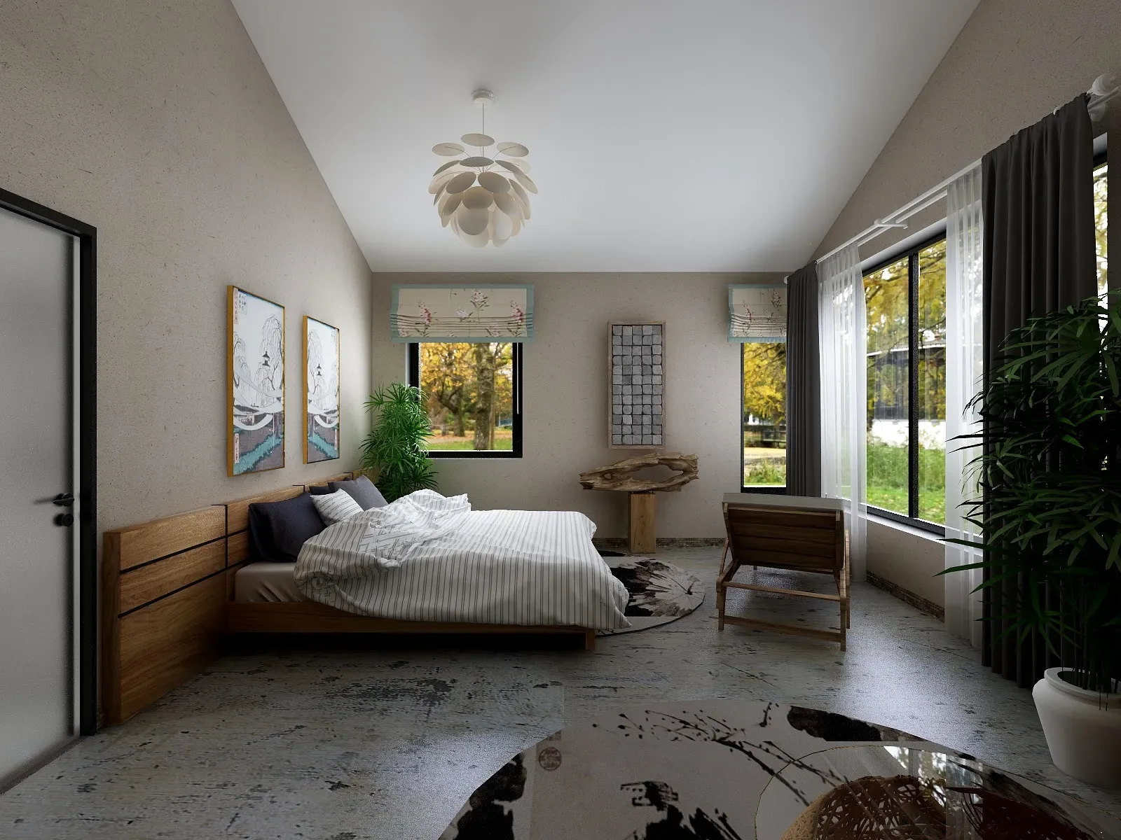 杭州西湖畔云栖雅舍民宿精致客房内景展示